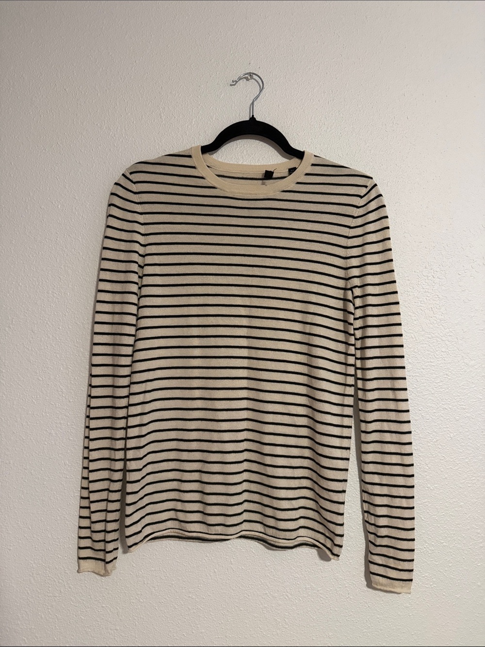 ATM Striped Lightweight Silk/Wool/ Cashmere Sweater